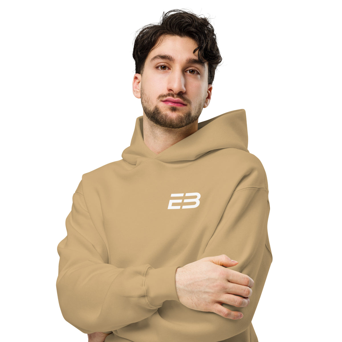Sudadera Oversize Core Límite Beige Hueso – EL BORDE