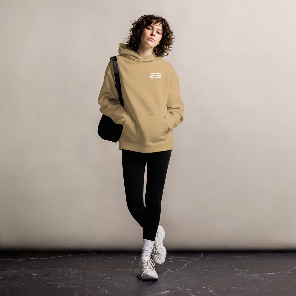 Sudadera Oversize Core Límite Beige Hueso – EL BORDE