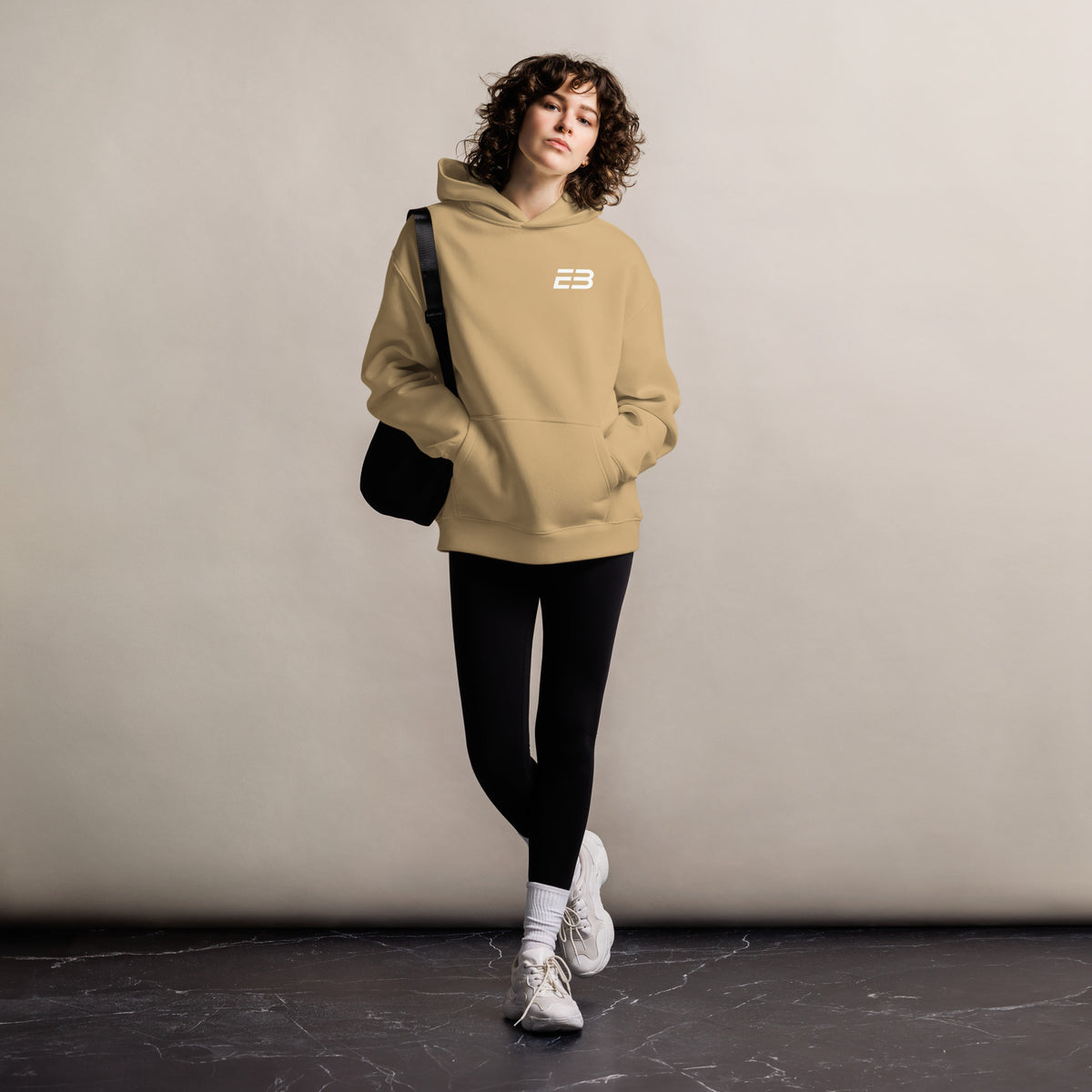 Sudadera Oversize Core Límite Beige Hueso – EL BORDE