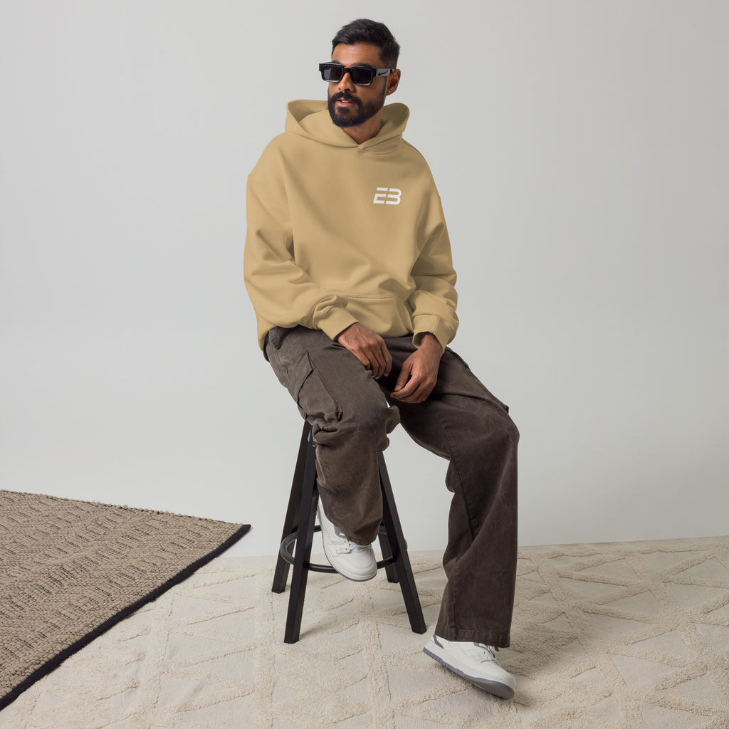 Sudadera Oversize Core Límite Beige Hueso – EL BORDE